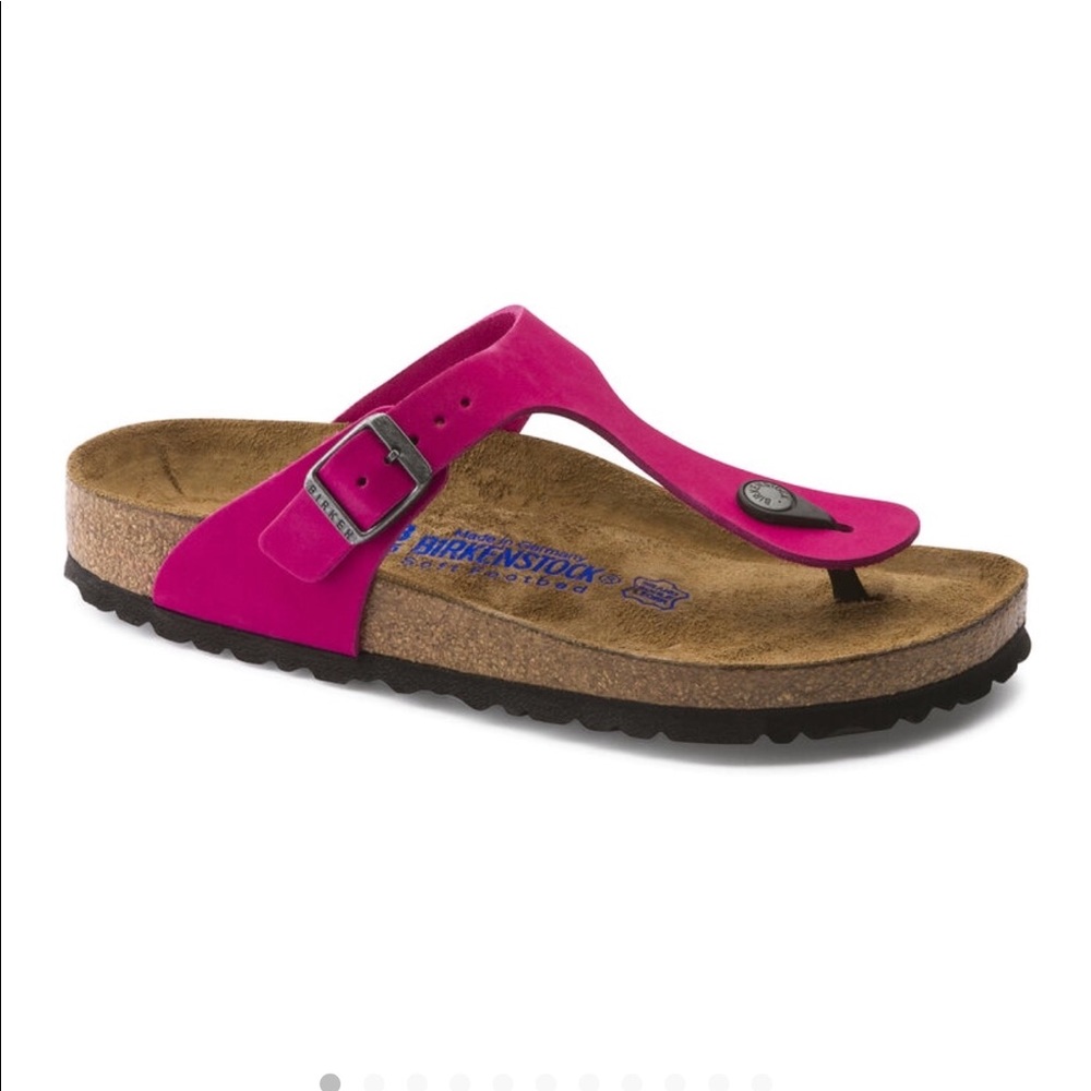 Pink Leather Birkenstock Gizeh Sandals